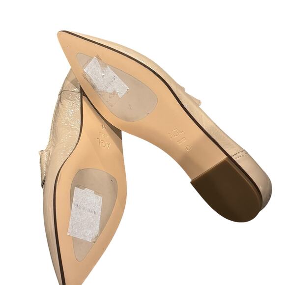AGL Women's Beige Patent Leather Loafer Flat Pointed Slip-On Size 41 New Flawed - Picture 7 of 12